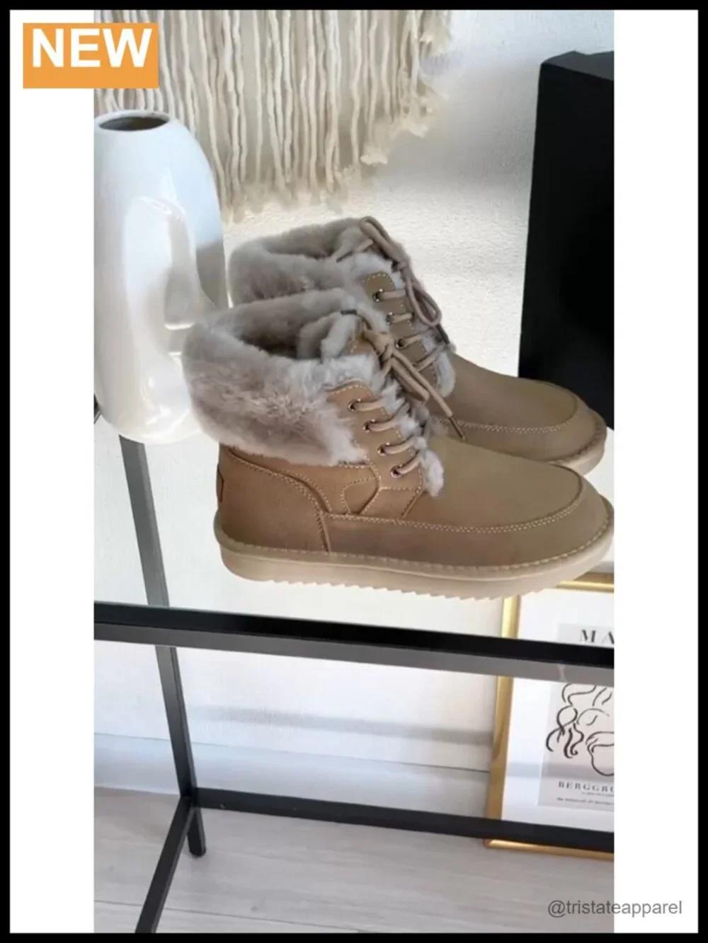 Women's Fur Lined Snow Boots, Lace-up Platform Ankle Bootie